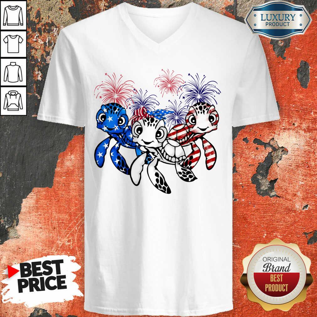 Hot American Flag Colors Turtle Lovers Shirt