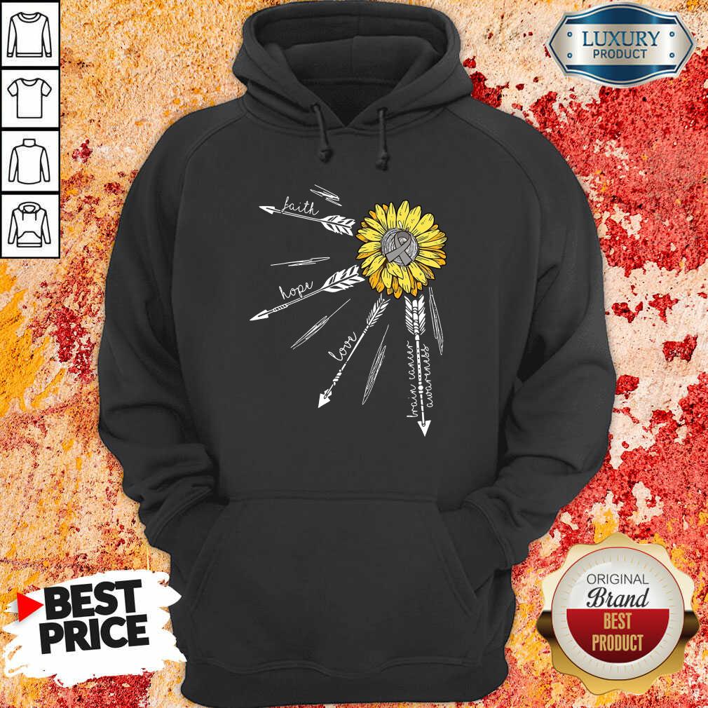 Hot Faith Hope Love Brain Cancer Awareness Shirt