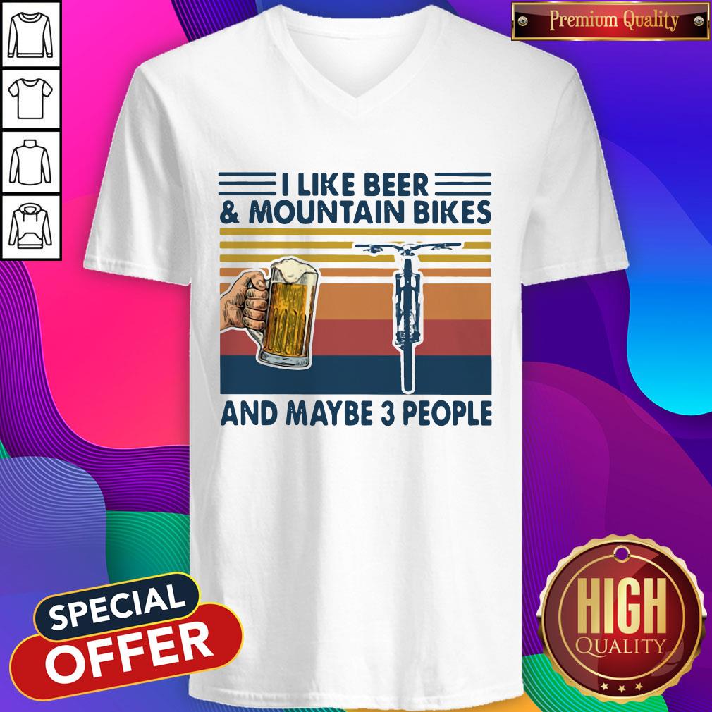 I Like Beer And Mountain Biybe 3 People Vintage Shirt