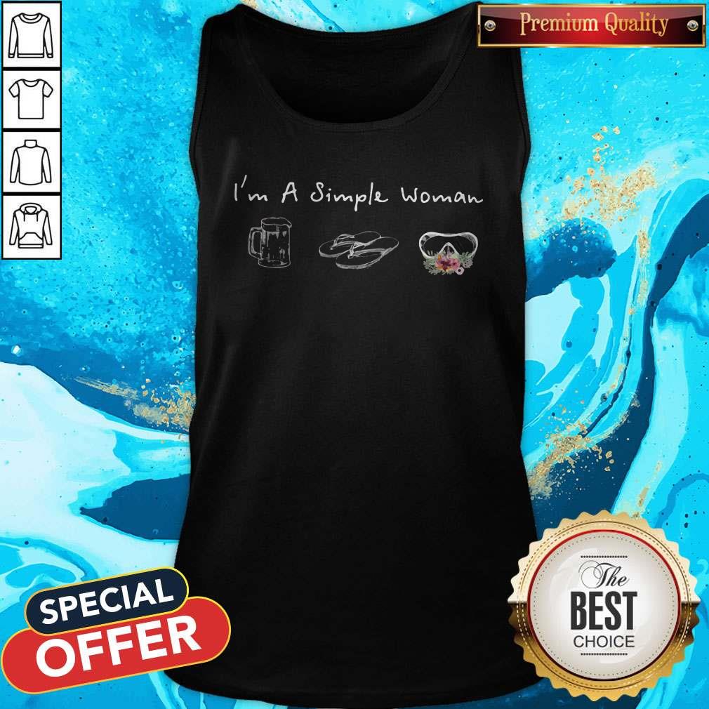I'm A Simple Woman Loves Beer Flip Flop Swimming Glasses Shirt