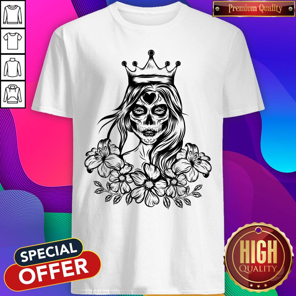 Inspiration Face Art Queen Crown Vintage Flower Shirt