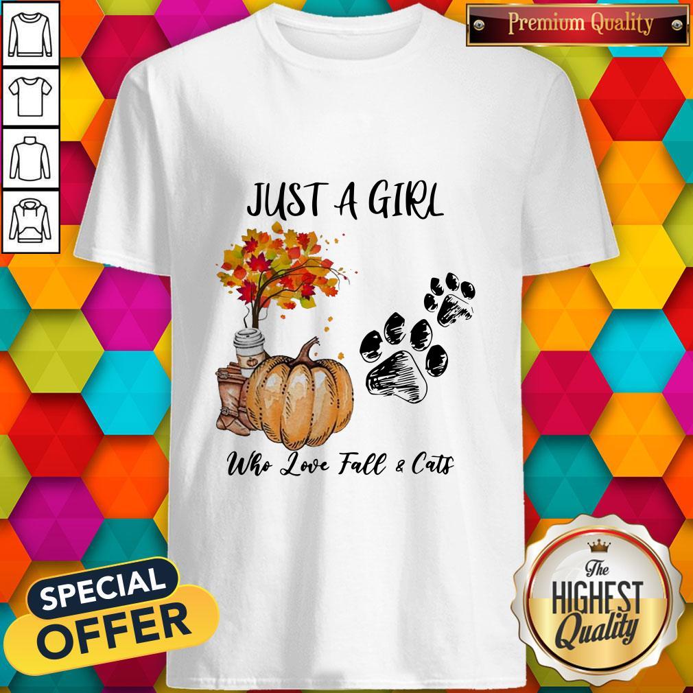 Just A Girl Who Love Fall And Cats Halloween Shirt