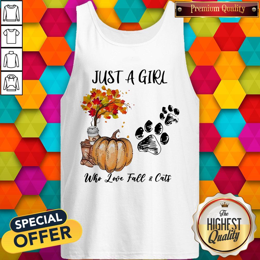 Just A Girl Who Love Fall And Cats Halloween Shirt