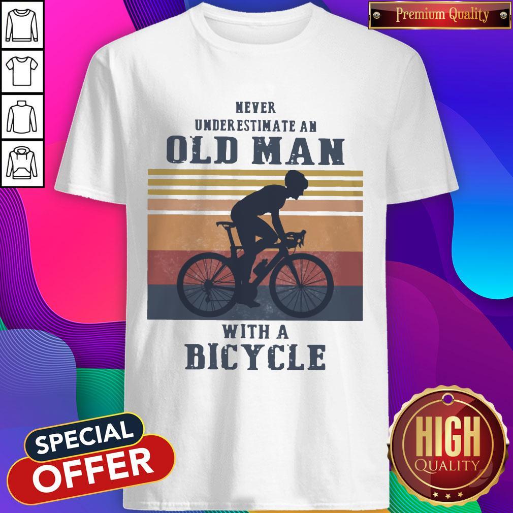 Never Underestimate An Old Man With Bicycle Shirt