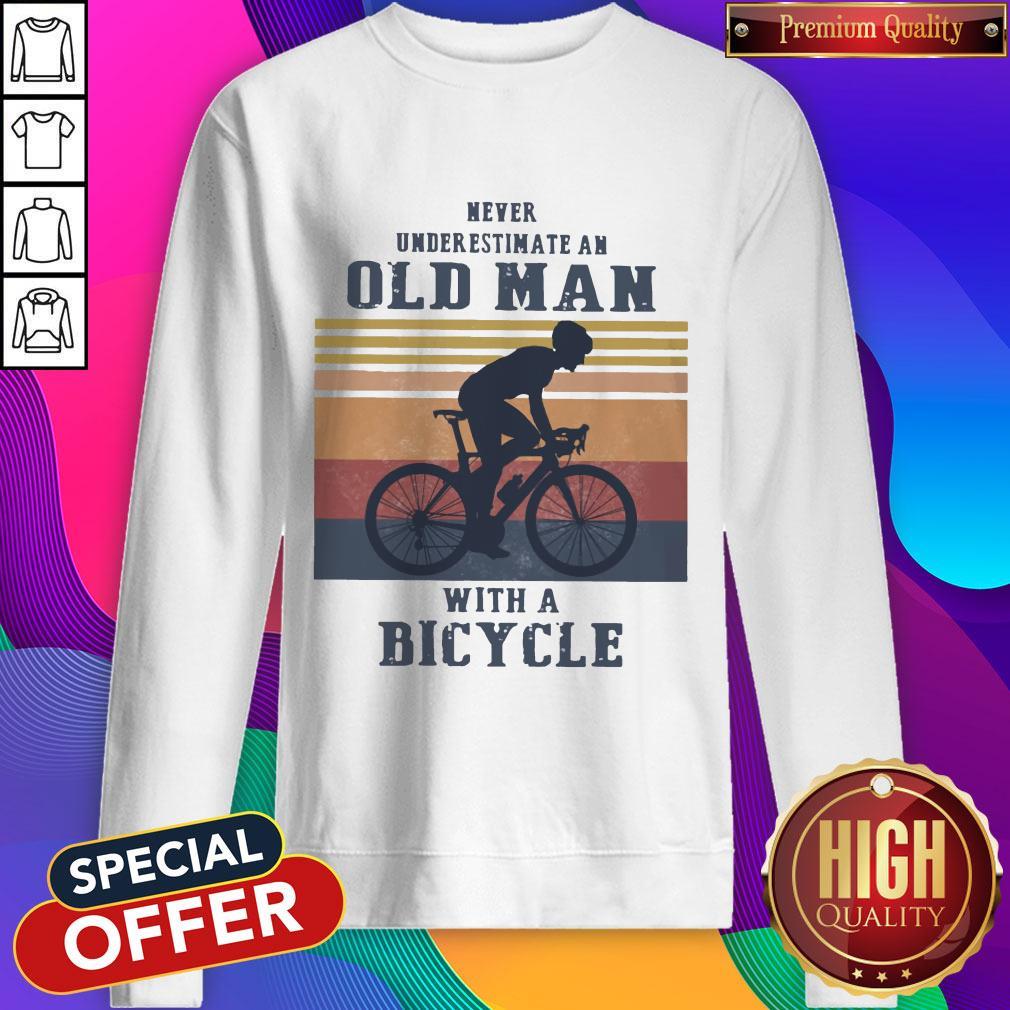 Never Underestimate An Old Man With Bicycle Shirt
