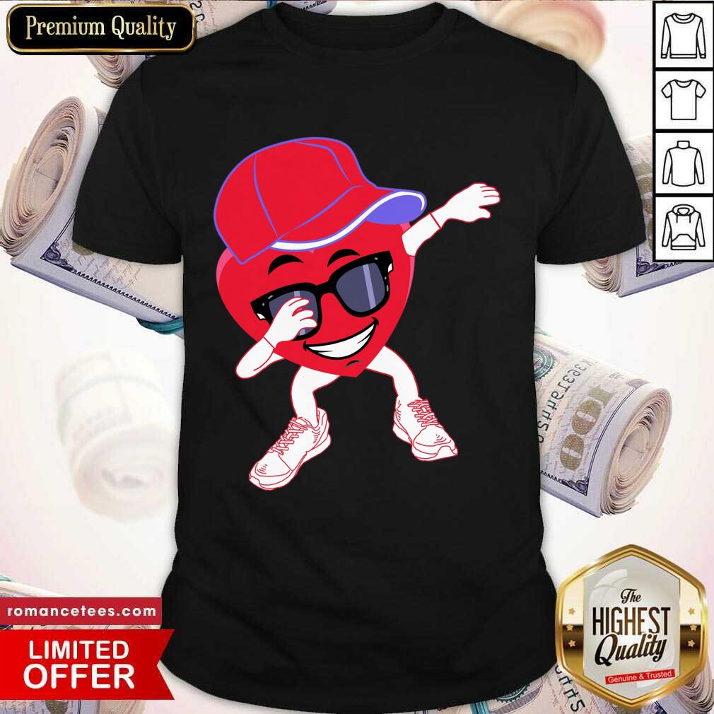 Nice Boys Valentines Day Dabbing Heart Girls Kids Valentine Shirt