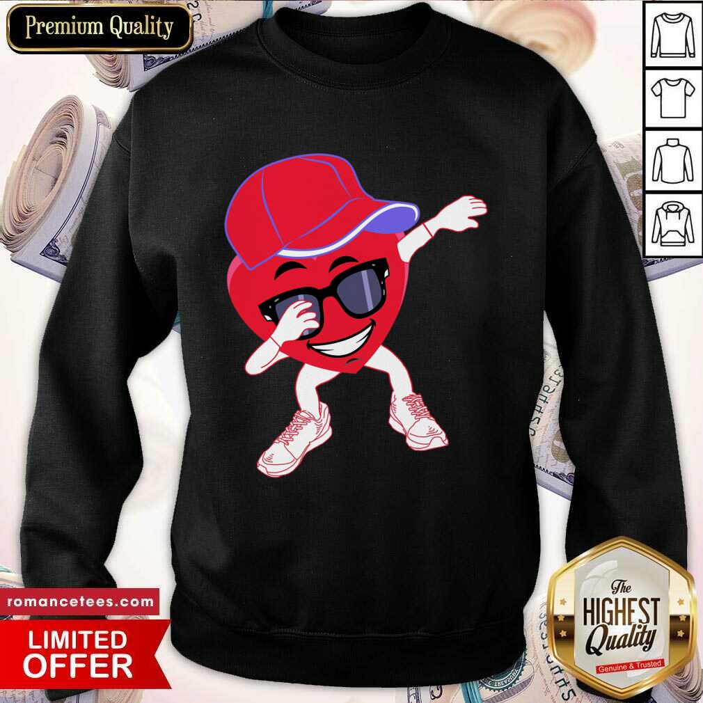 Nice Boys Valentines Day Dabbing Heart Girls Kids Valentine Shirt
