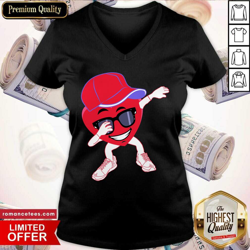 Nice Boys Valentines Day Dabbing Heart Girls Kids Valentine Shirt