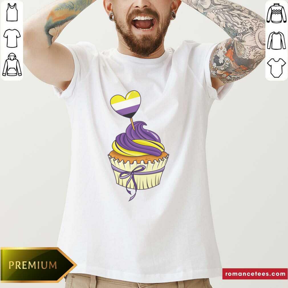 Nonbinary Pride Cupcake Heart LGBT Shirt