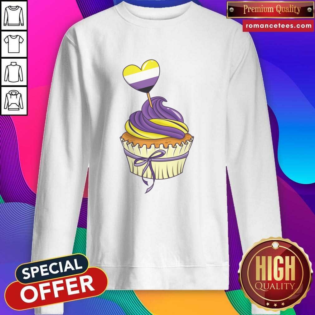 Nonbinary Pride Cupcake Heart LGBT Shirt
