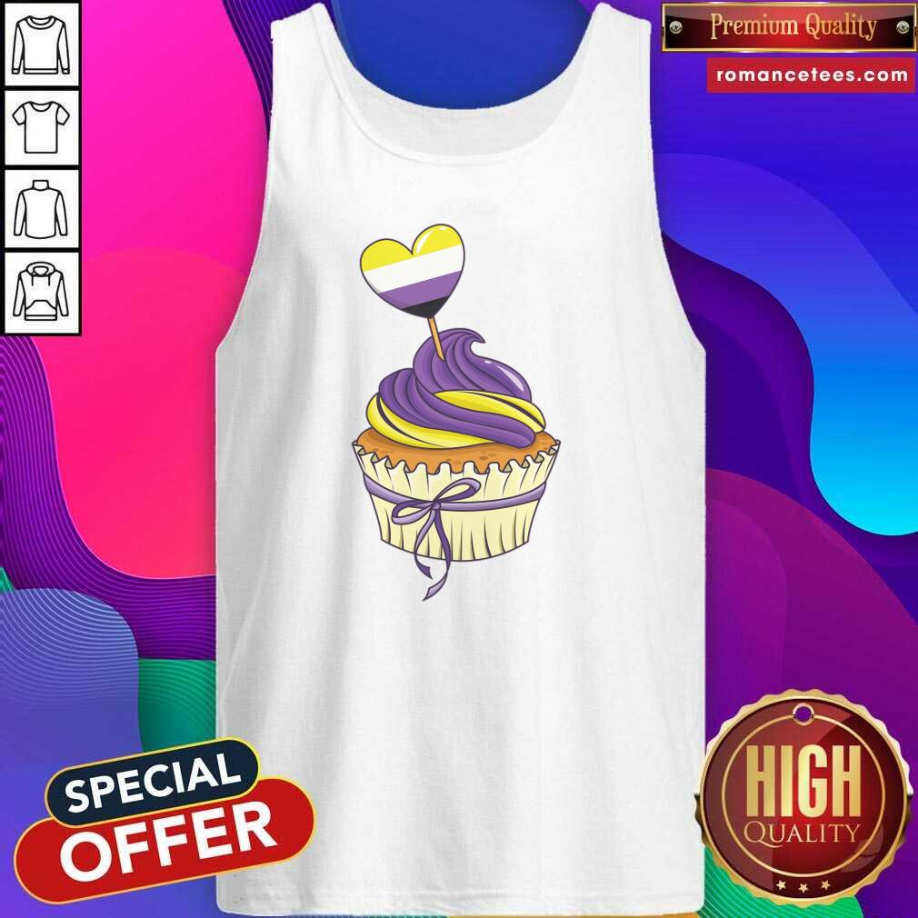 Nonbinary Pride Cupcake Heart LGBT Shirt