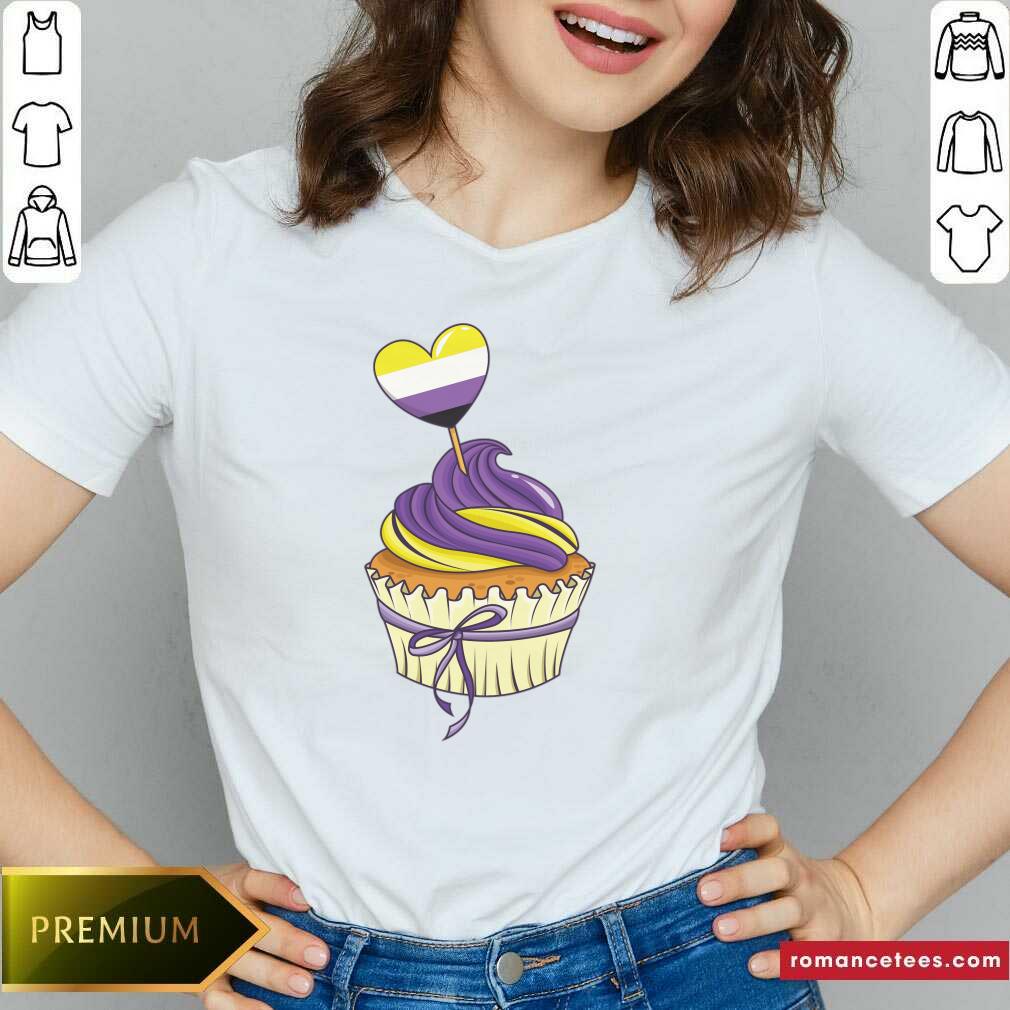 Nonbinary Pride Cupcake Heart LGBT Shirt