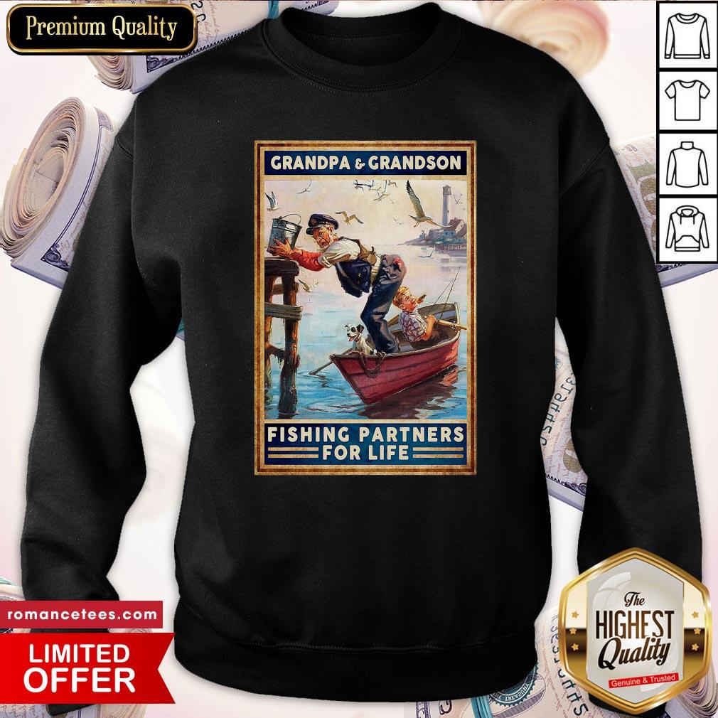 Official Grandpa And Grandson Fishing Partners For Life Shirt