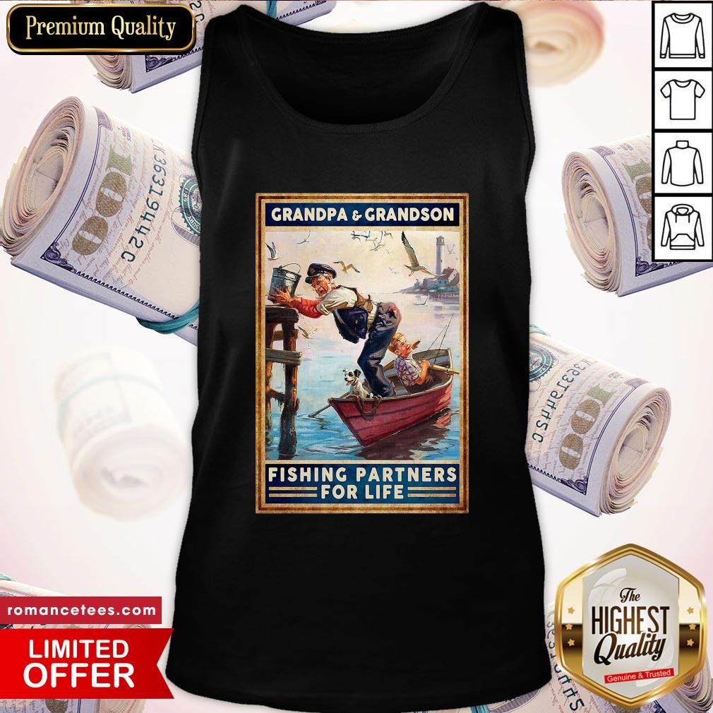 Official Grandpa And Grandson Fishing Partners For Life Shirt