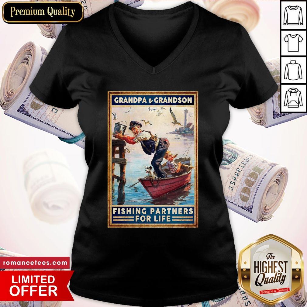 Official Grandpa And Grandson Fishing Partners For Life Shirt
