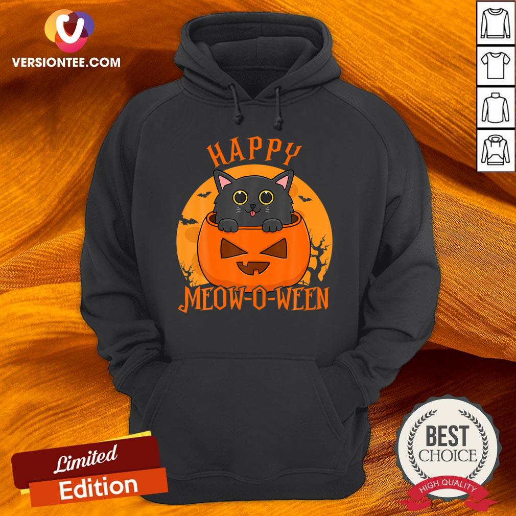 Official Happy Meow O Ween Blood Moon Halloween Shirt