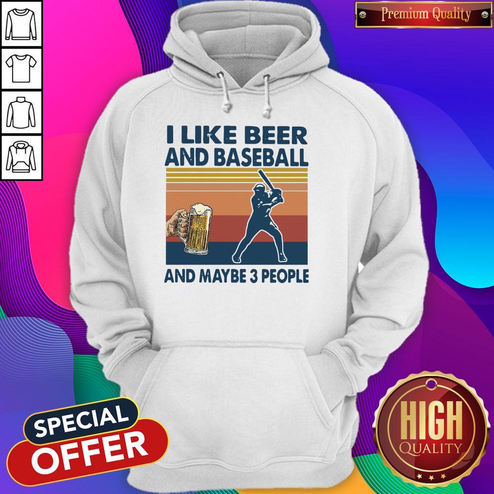 Official I Like Beer And Baseball And Maybe 3 People Vintage Shirt