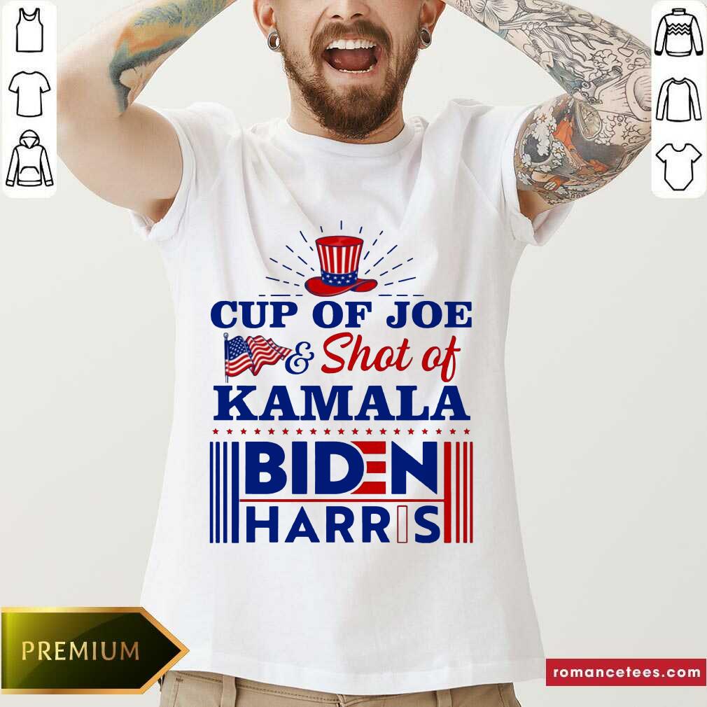 Original American Flag Cup Of Joe And Shot Of Kamala Biden Harris Shirt