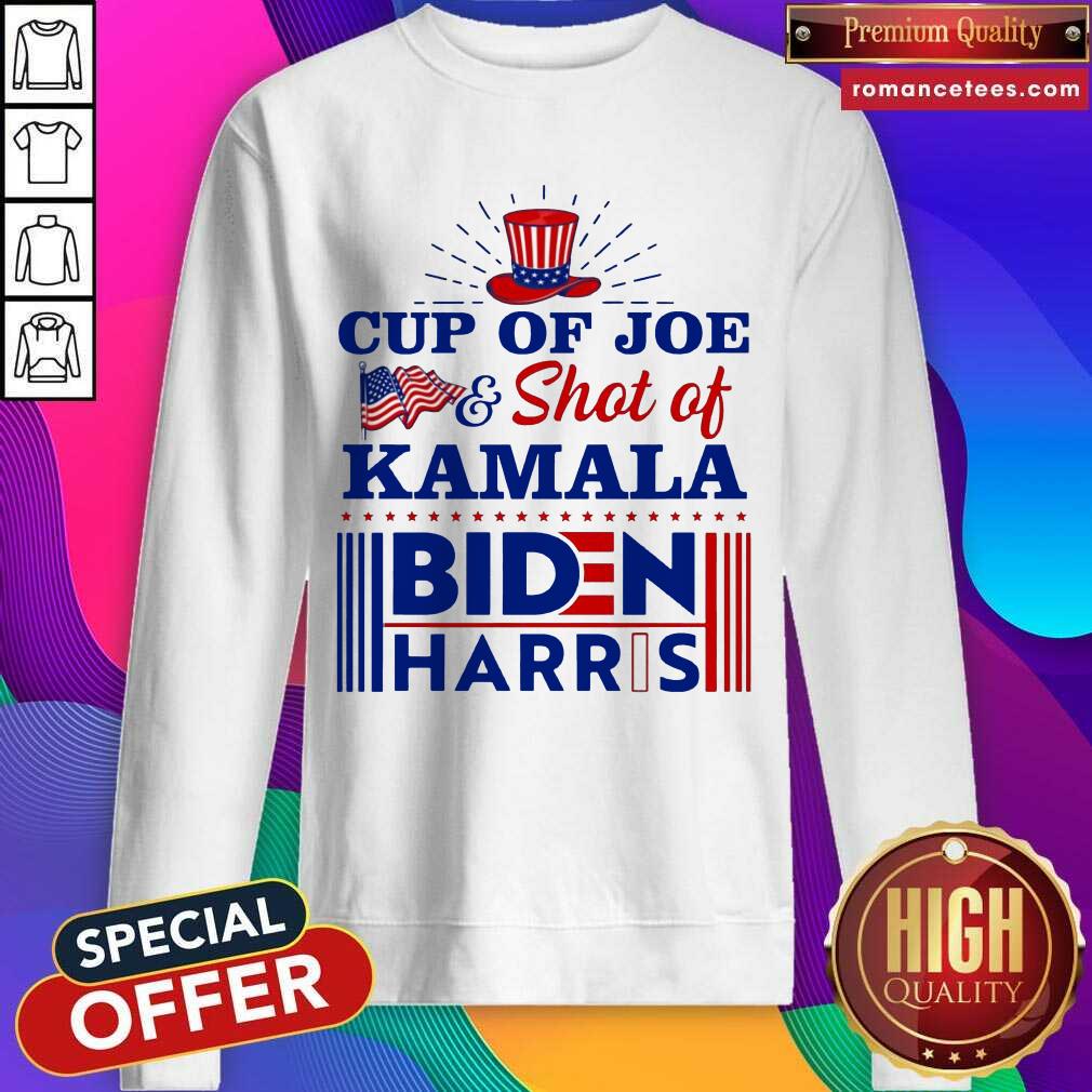 Original American Flag Cup Of Joe And Shot Of Kamala Biden Harris Shirt