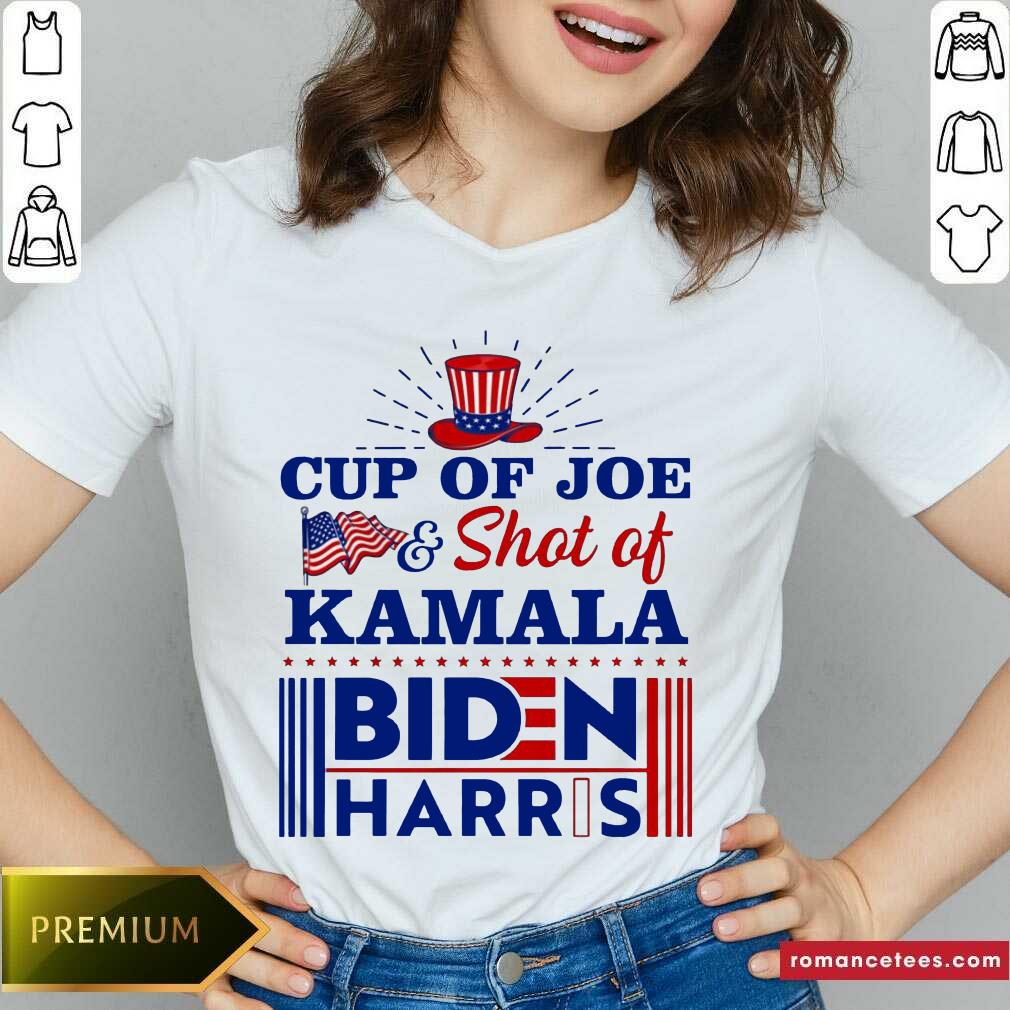 Original American Flag Cup Of Joe And Shot Of Kamala Biden Harris Shirt