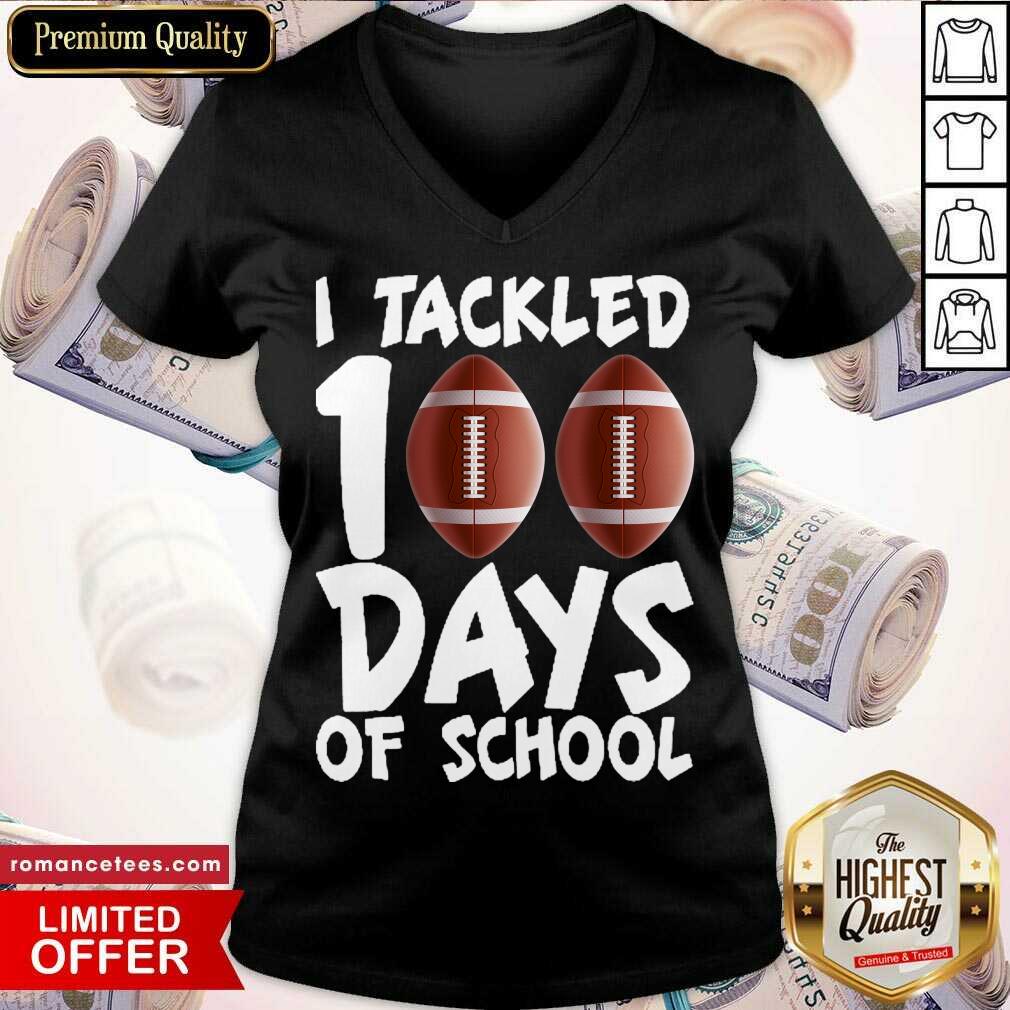 Perfect I Tackled 100 Days Of School Football Shirt