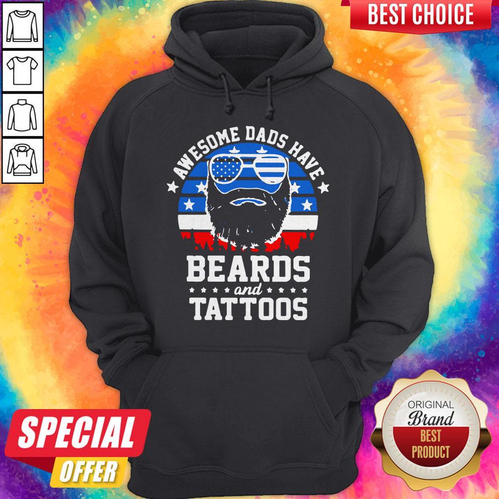 Premium Dads Have Beards And Tattoos American Flag Shirt