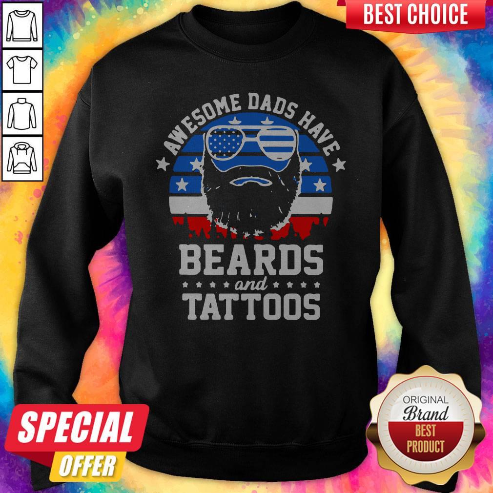 Premium Dads Have Beards And Tattoos American Flag Shirt