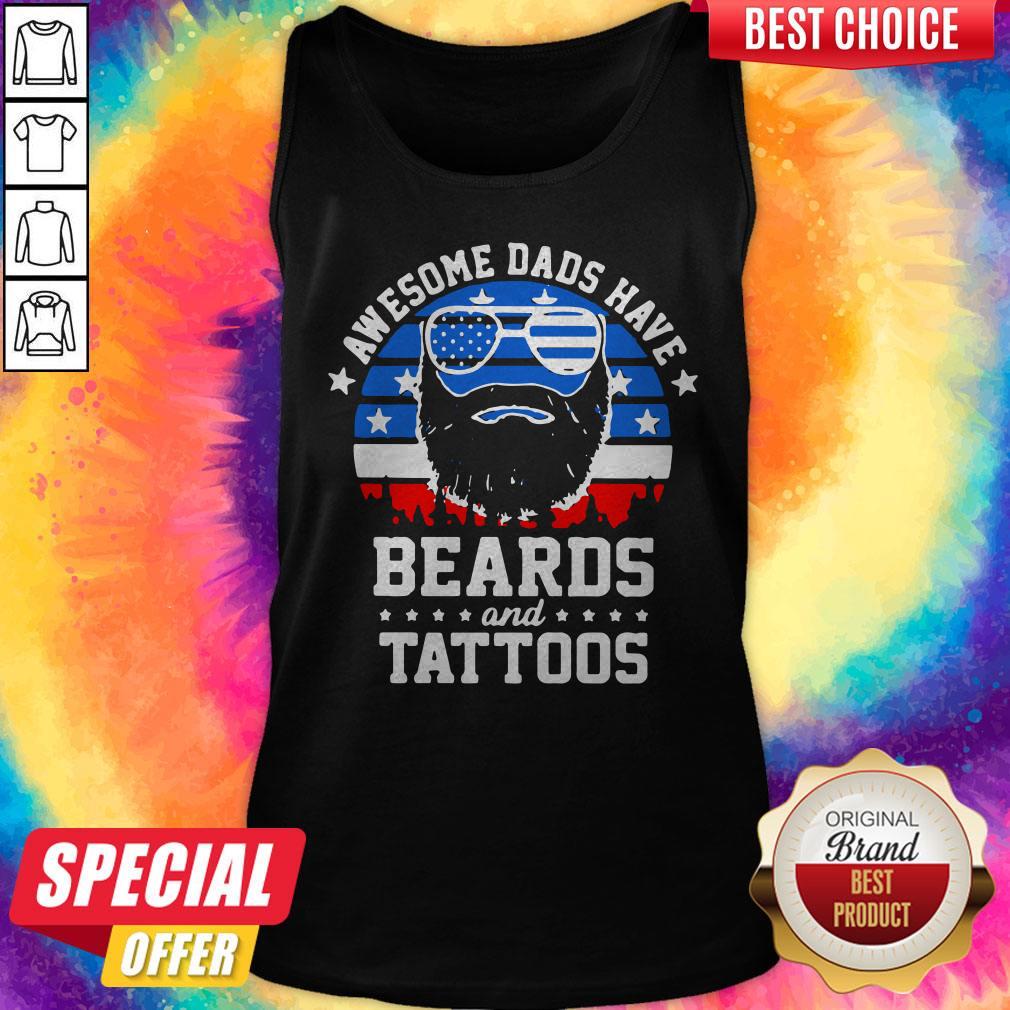 Premium Dads Have Beards And Tattoos American Flag Shirt