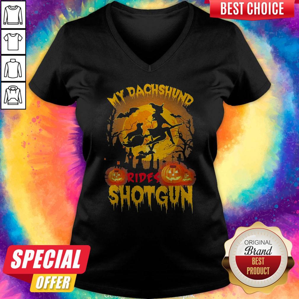 Premium My Dachshund Rides Shotgun Shirt