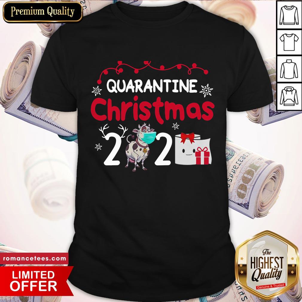 Premium Quarantine Christmas Cow Mask Toilet Paper 2020 Shirt