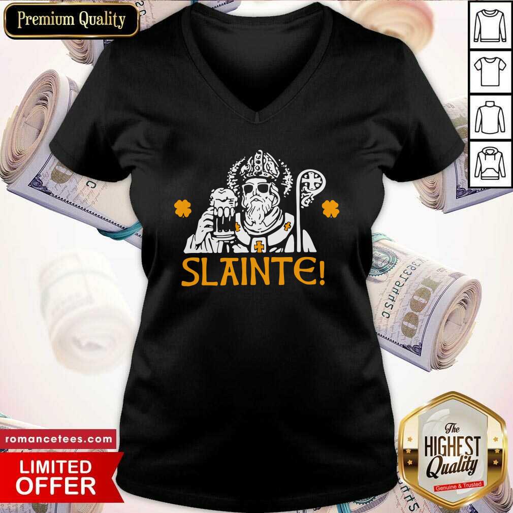 Pretty Slainte St Patrick’s Day Drinking Beer Lover Lucky Shamrock Shirt