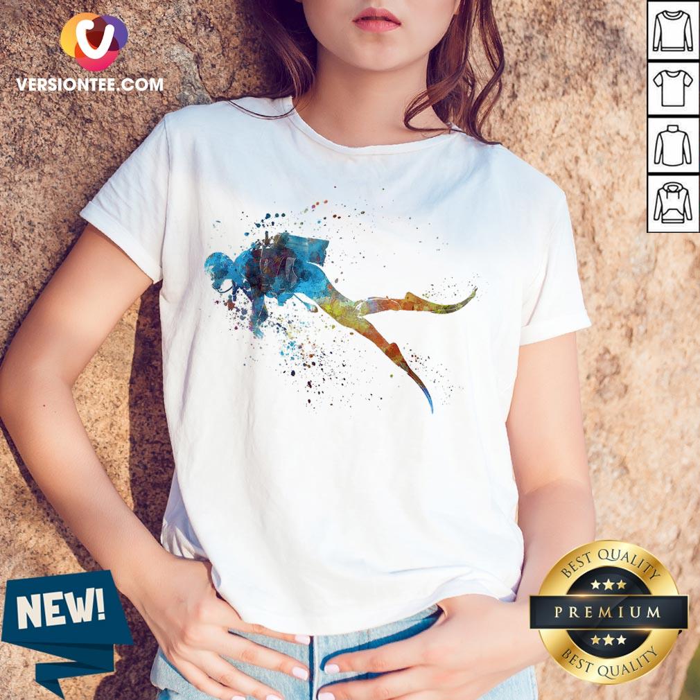Scuba Diver Watercolor Art Shirt