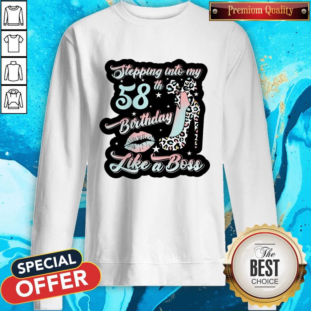 Stepping Leopard Into My 58th Birthday Like A Boss Shirt
