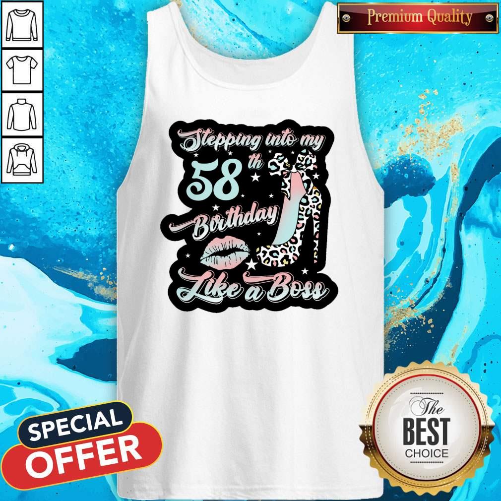 Stepping Leopard Into My 58th Birthday Like A Boss Shirt