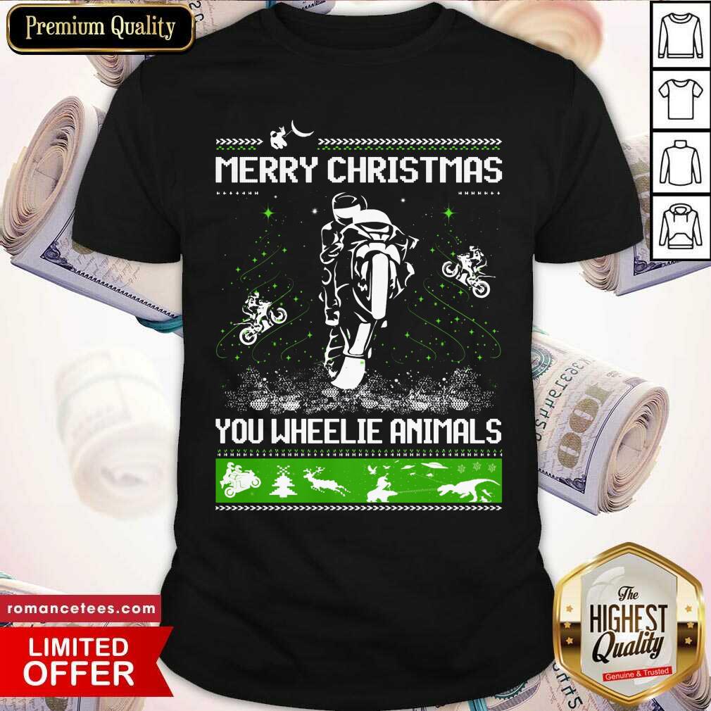 Top Bike Merry Christmas You Wheelie Animals Shirt