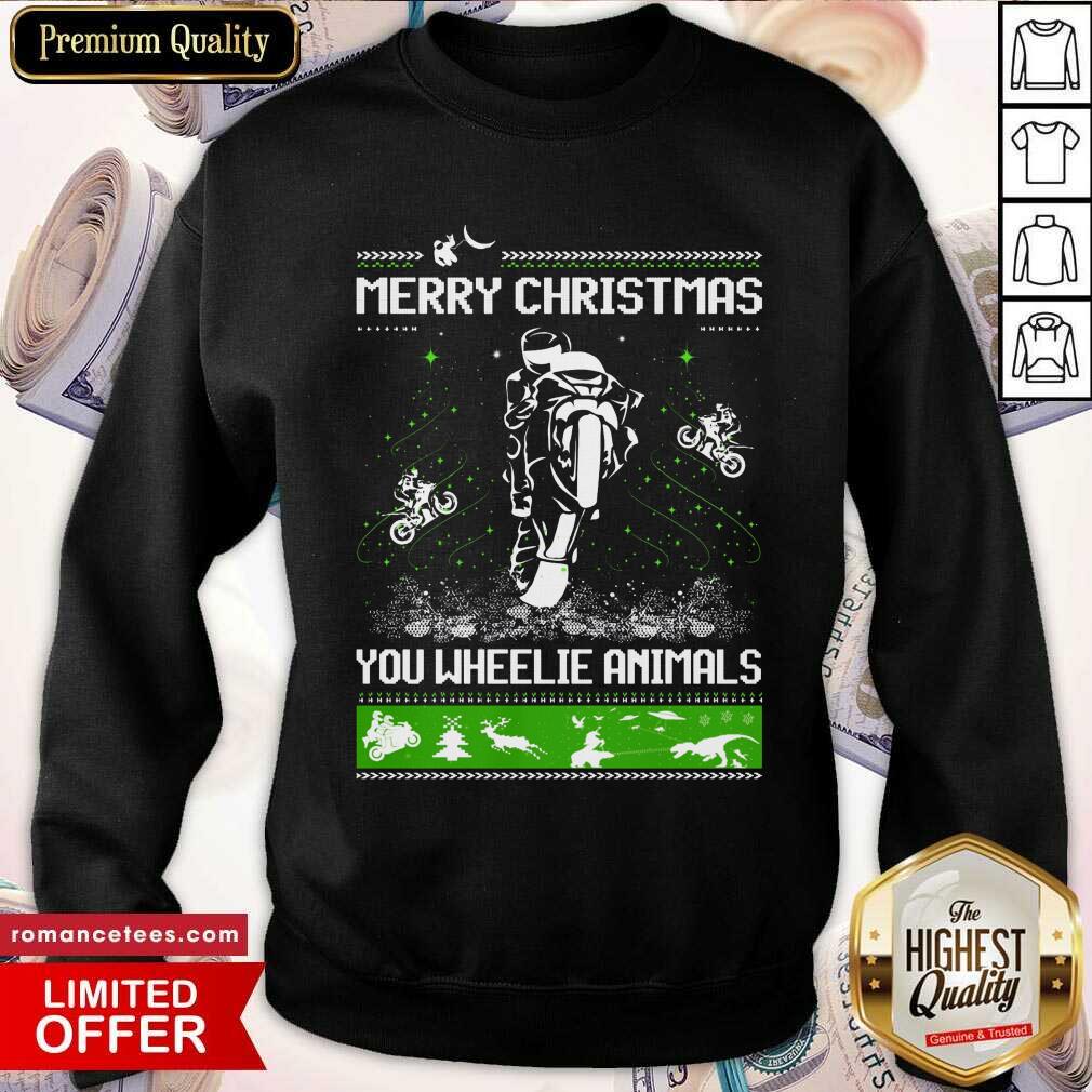 Top Bike Merry Christmas You Wheelie Animals Shirt