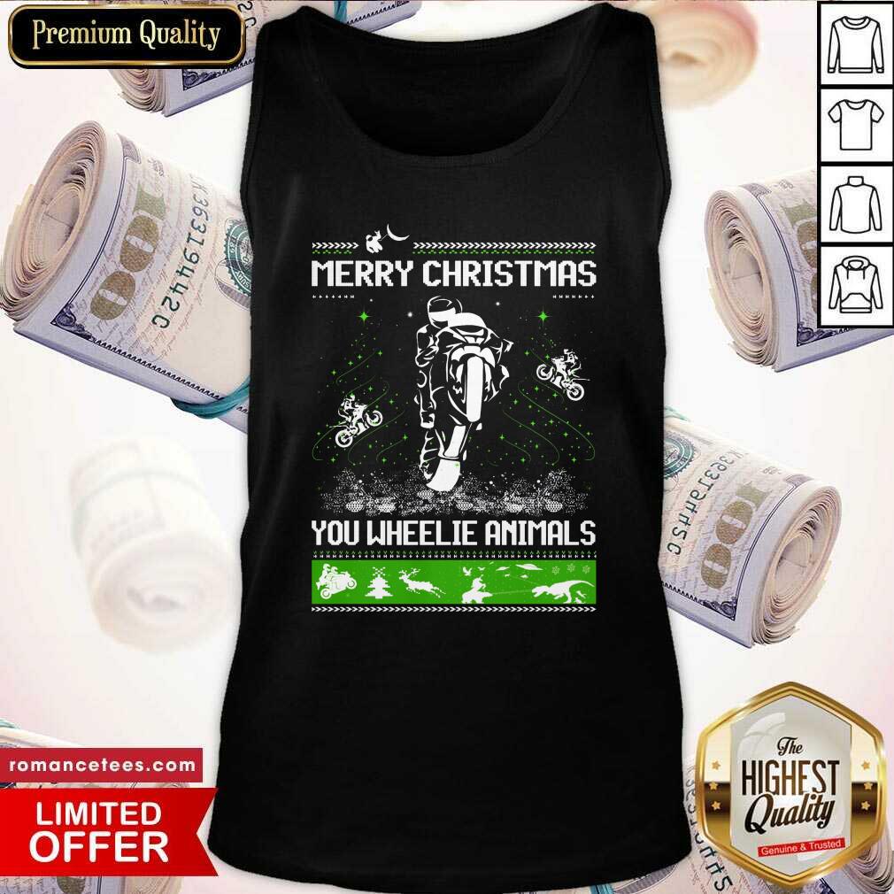 Top Bike Merry Christmas You Wheelie Animals Shirt