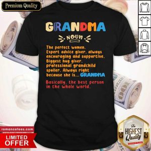 Premium Definition Of A Grandma Ladies Shirt