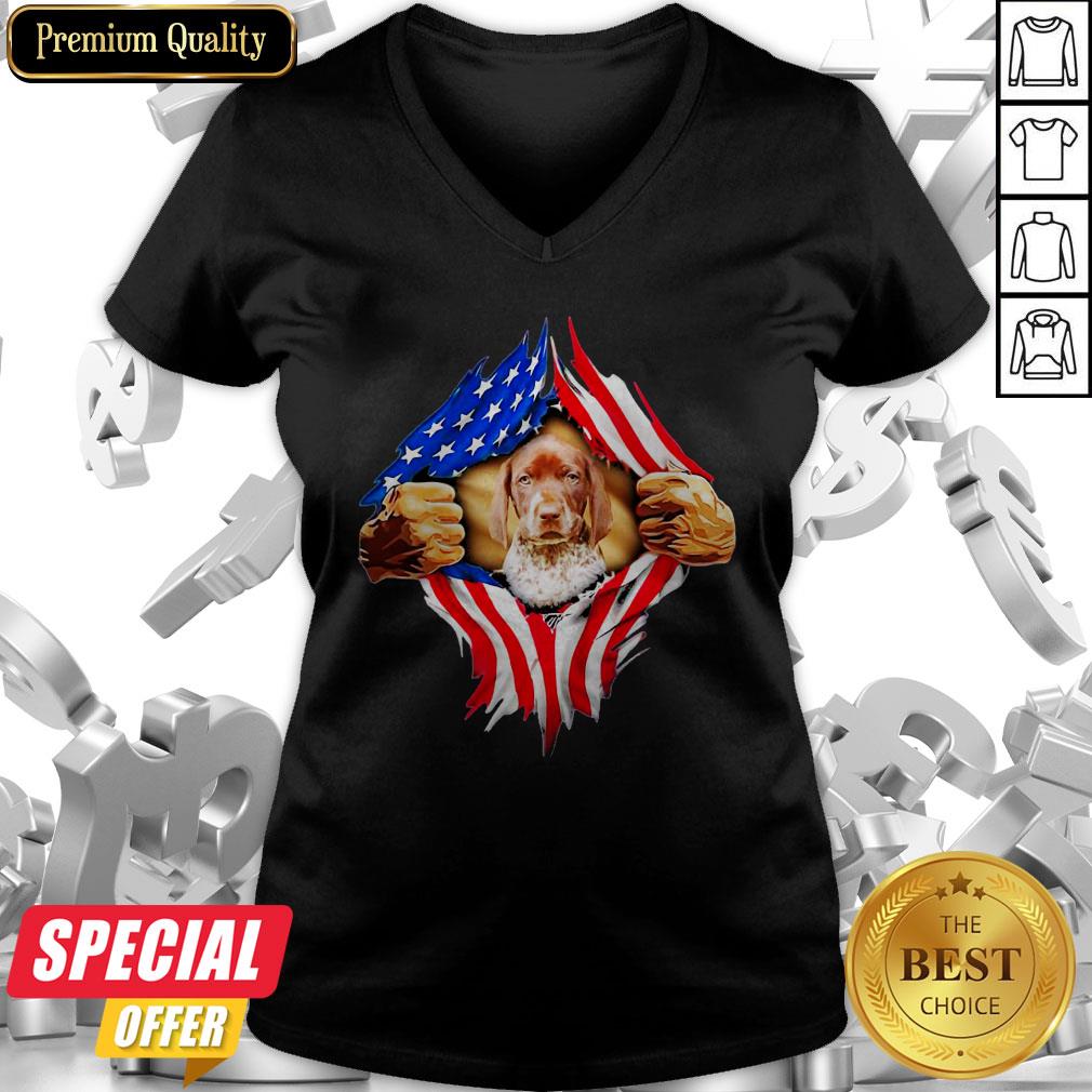 Blood Inside Me German Shorthaired Pointer American Flag Shirt