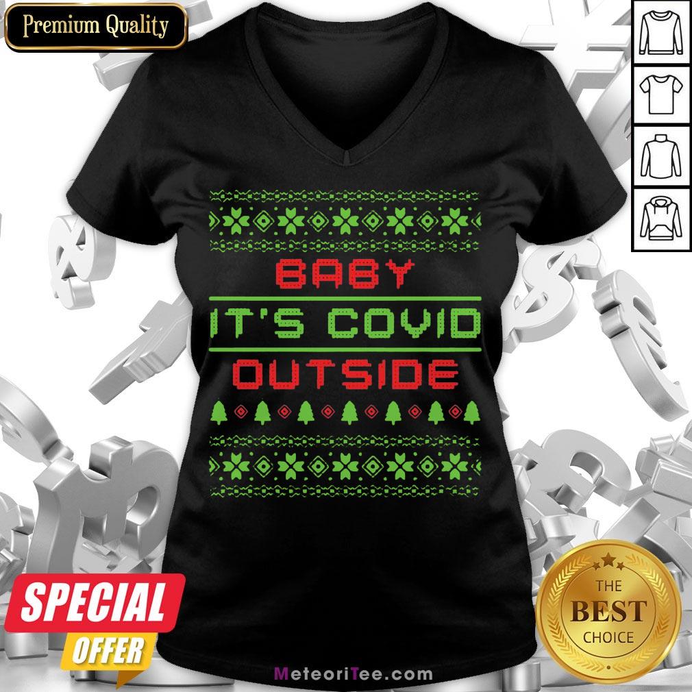 Funny Baby It’s Covid Out Side Ugly Christmas Shirt