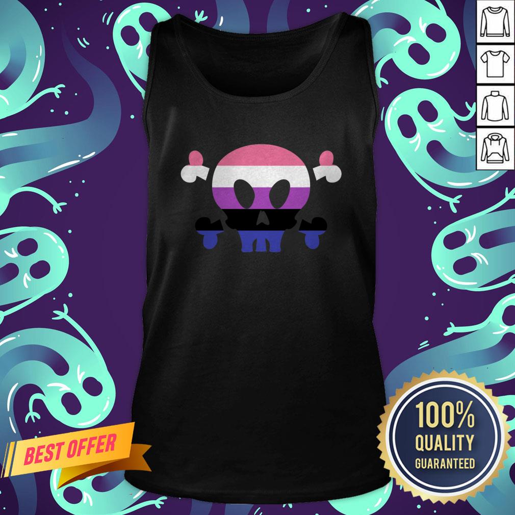 Genderfluid LGBT Pride Skull Halloween Shirt