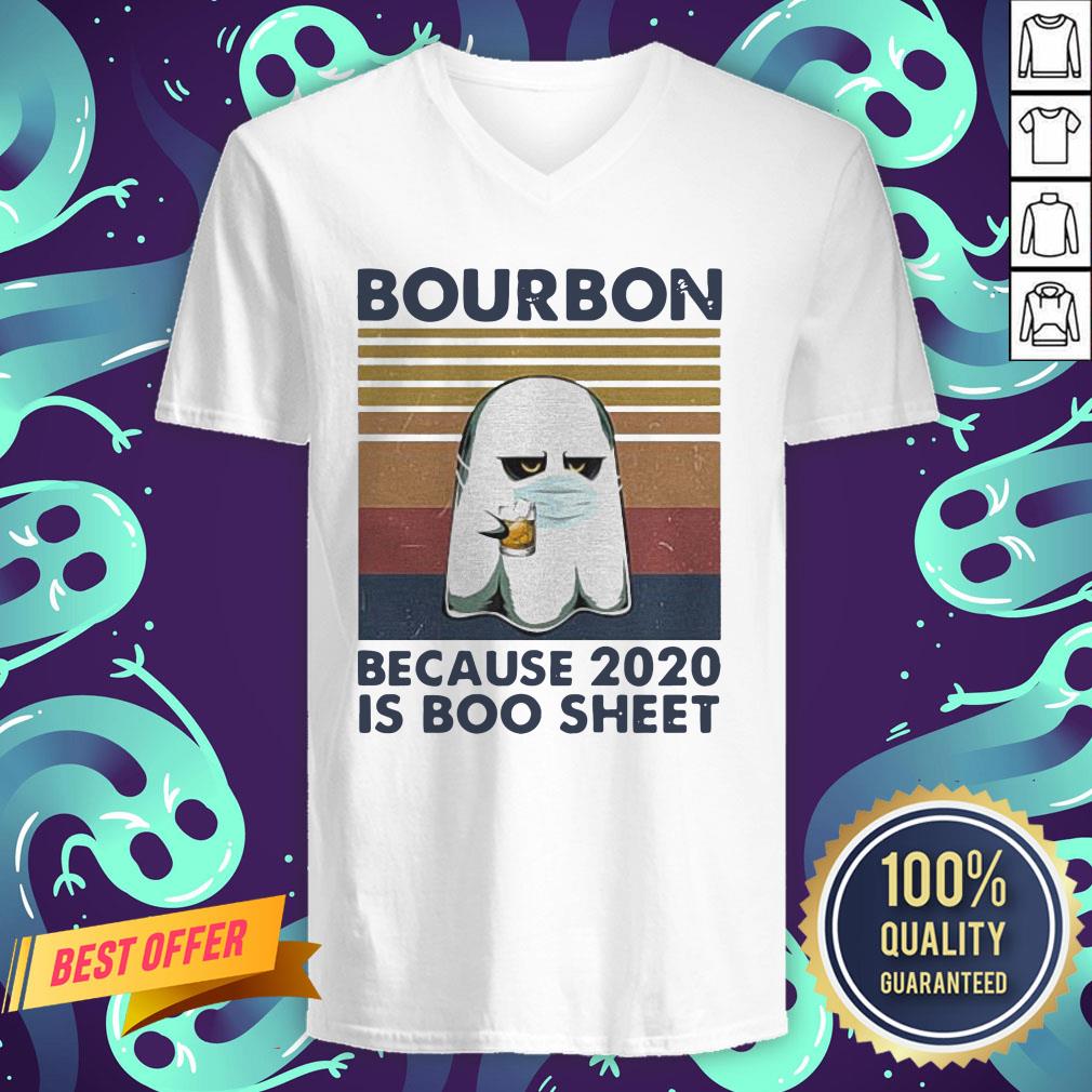 Ghost Mask Bourbon Because 2020 Is Boo Sheet Vintage Retro Shirt