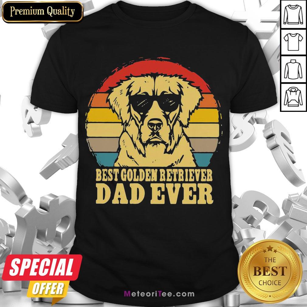 Hot Best Golden Retriever Dad Ever Vintage Shirt