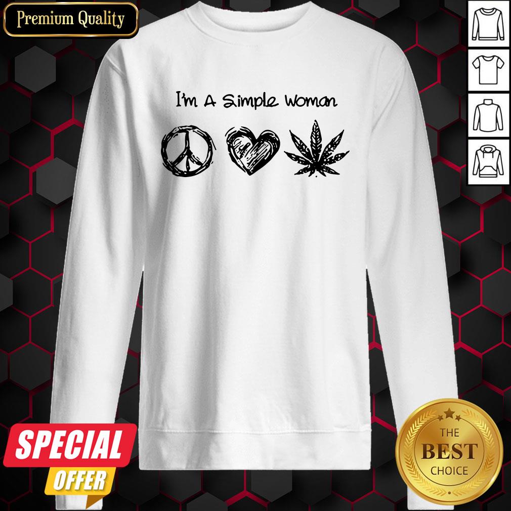 I’m A Simple Woman I Like Hippie Heart And Weed Shirt