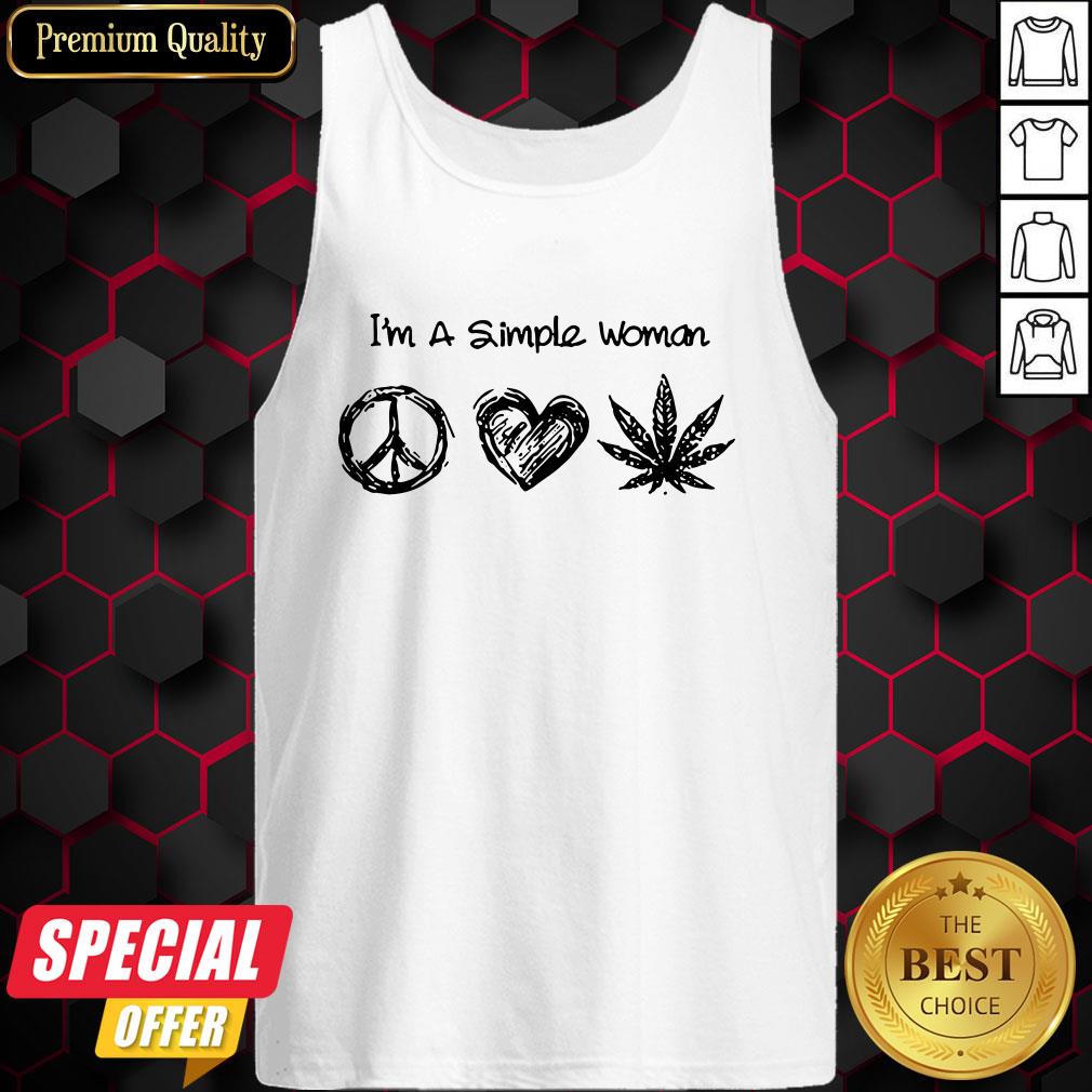 I’m A Simple Woman I Like Hippie Heart And Weed Shirt
