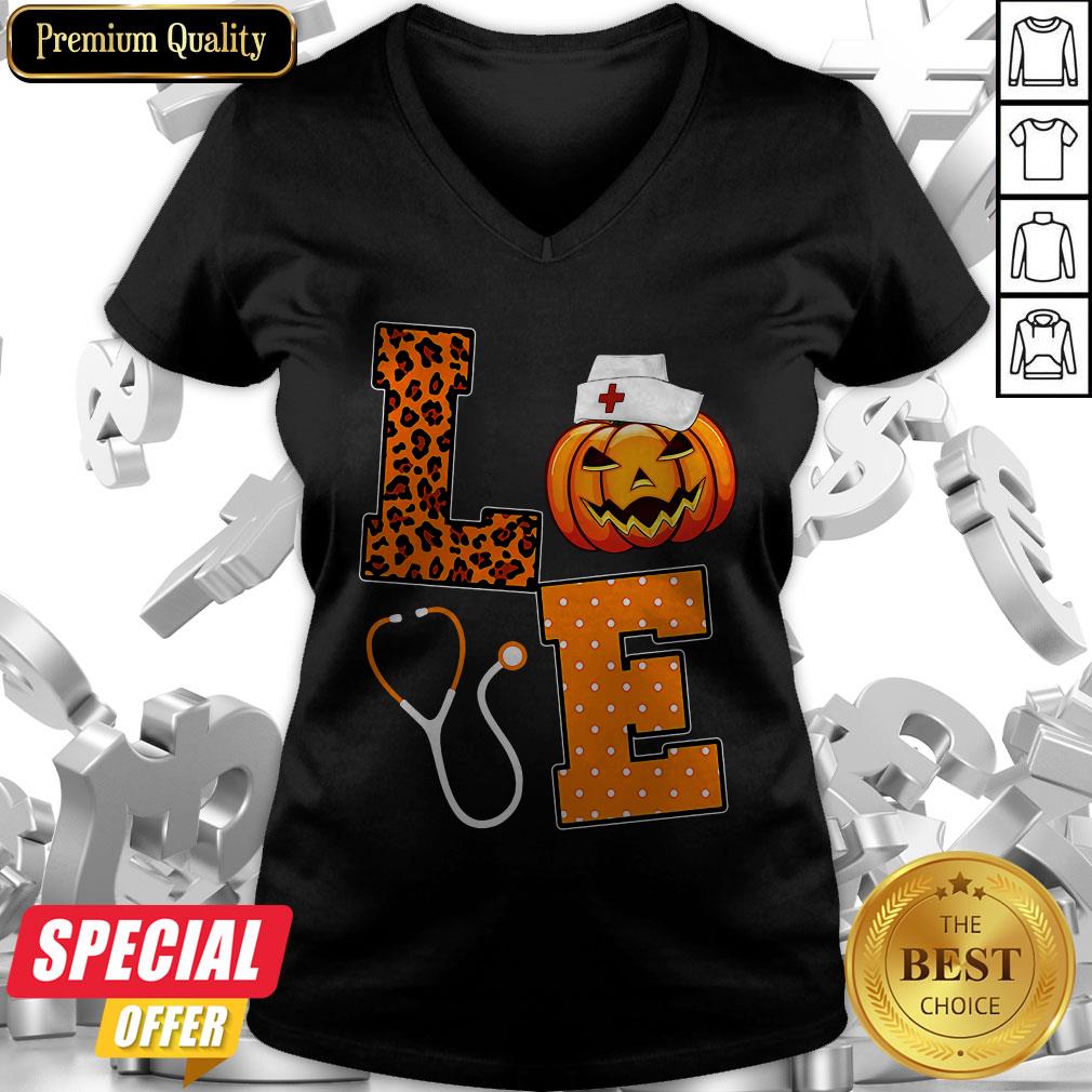 Love Nurse Pumpkin Halloween Shirt