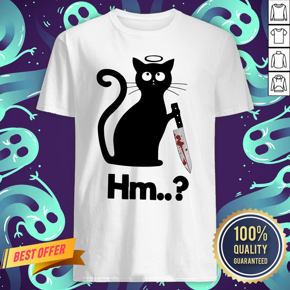 Nice Black Cat Angel Knife Hmm Shirt