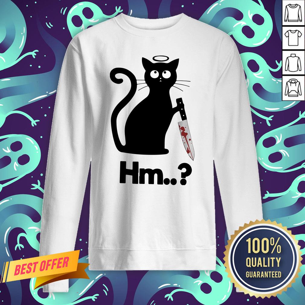 Nice Black Cat Angel Knife Hmm Shirt