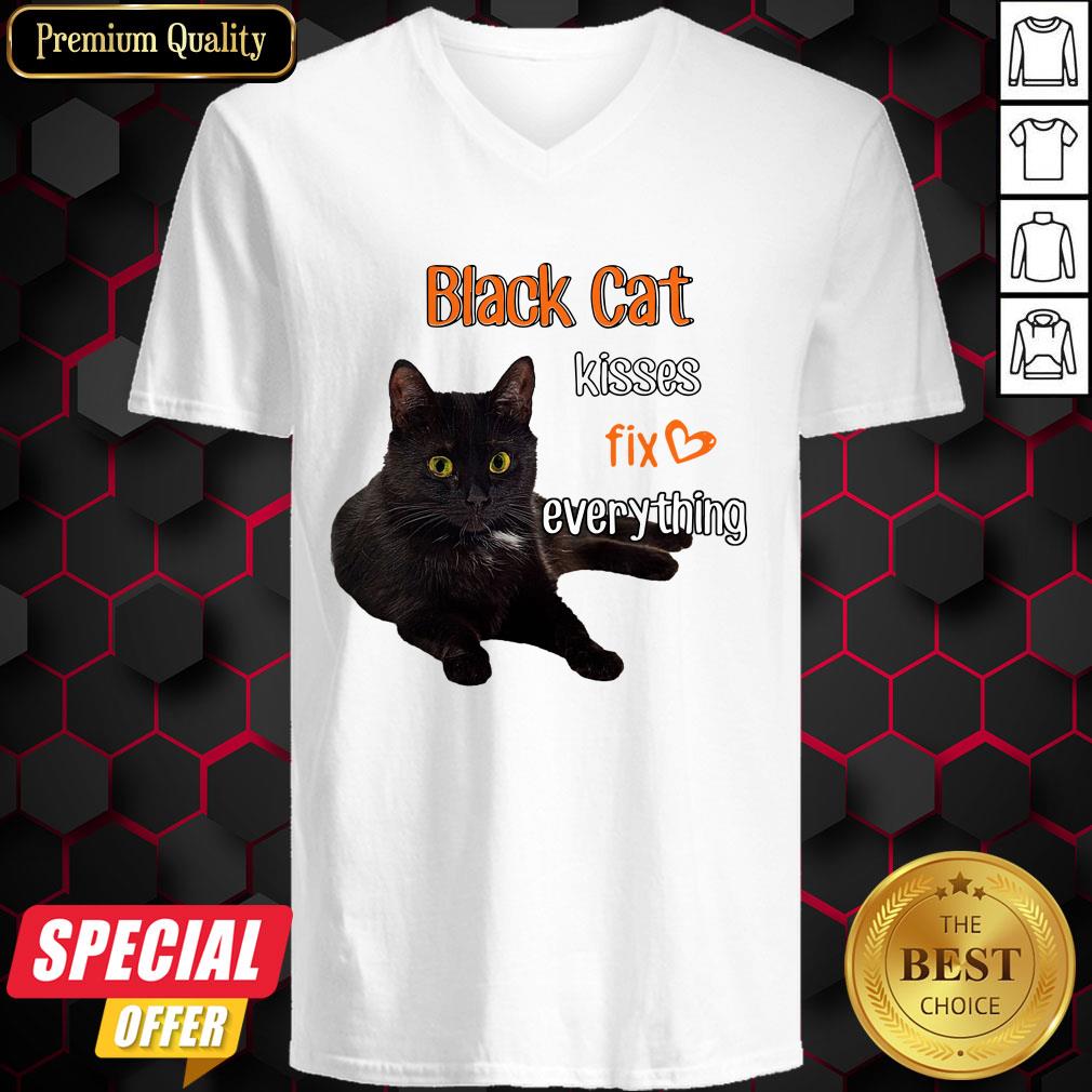 Nice Black Cat Kisses Fix Everything Shirt