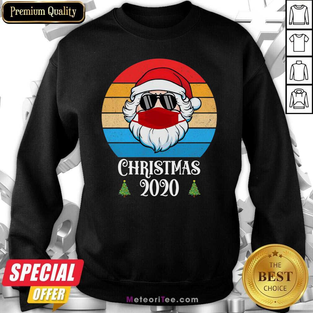Nice Christmas 2020 Santa Wear Mask With Face Sunglasses Vintage Shirt